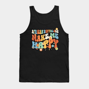 African Buffaloes Make Me Happy Groovy Retro Vintage Style Tank Top